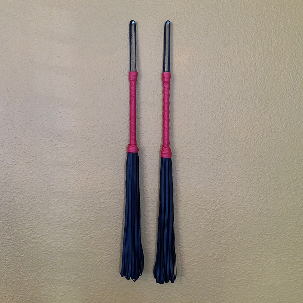 Set of leather floggers